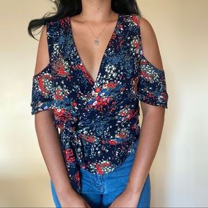 Floral Off The Shoulder Wrap Top